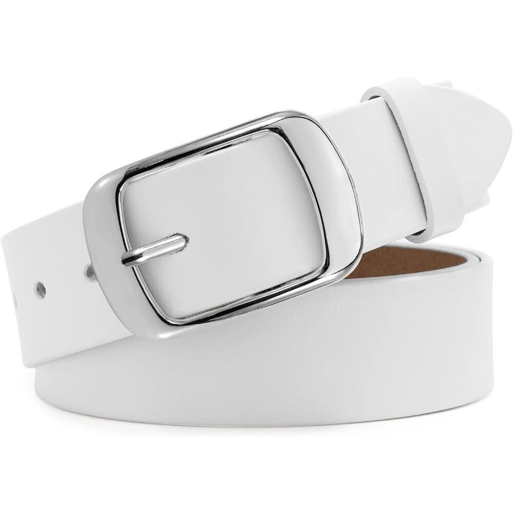 Women Leather Belt for Jeans Pants Dress Vintage Solid Buckle Casual Style